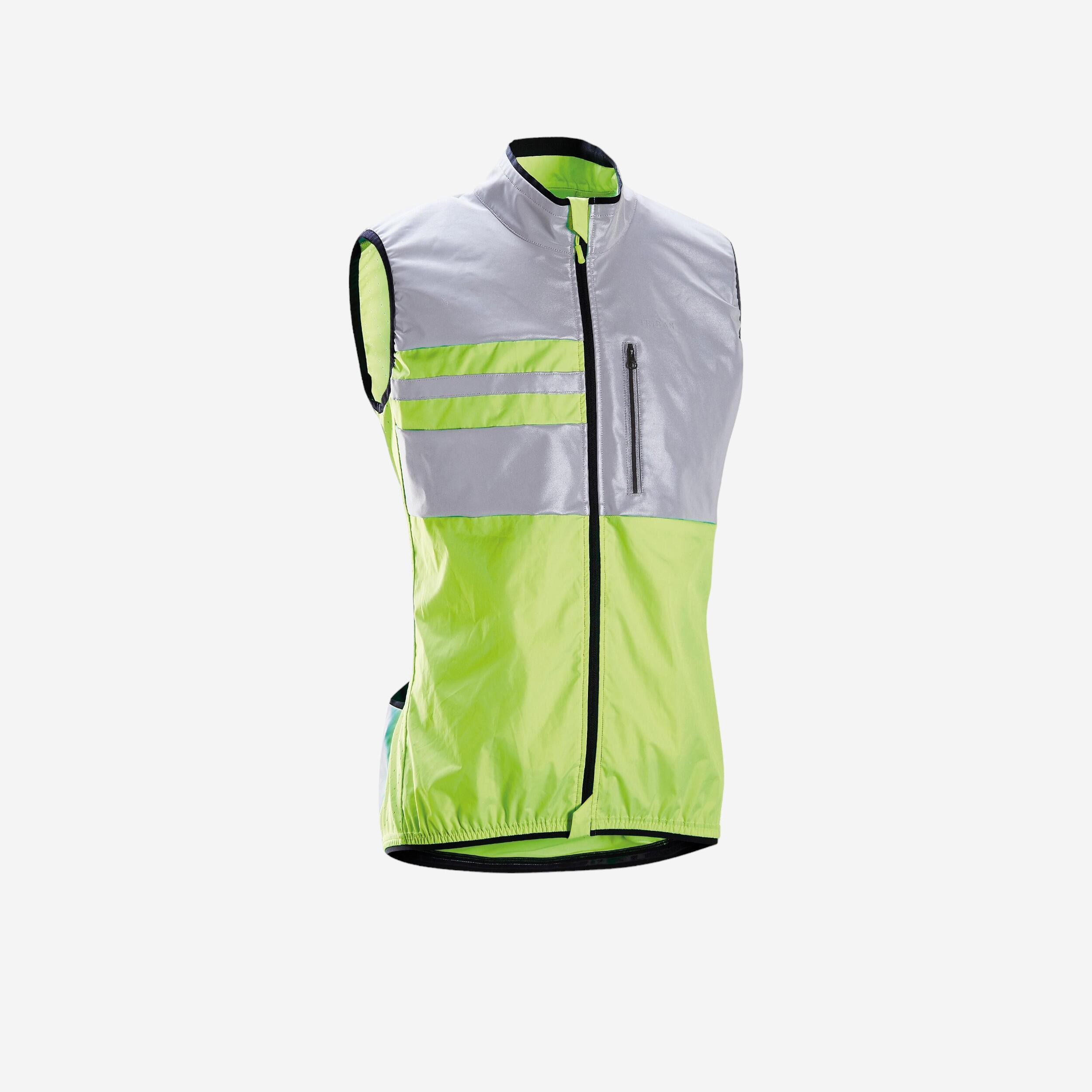 CORTAVIENTO DE CICLISMO RUTA HOMBRE ROADR500 AMARILLO/REFLECTANTE -  Decathlon