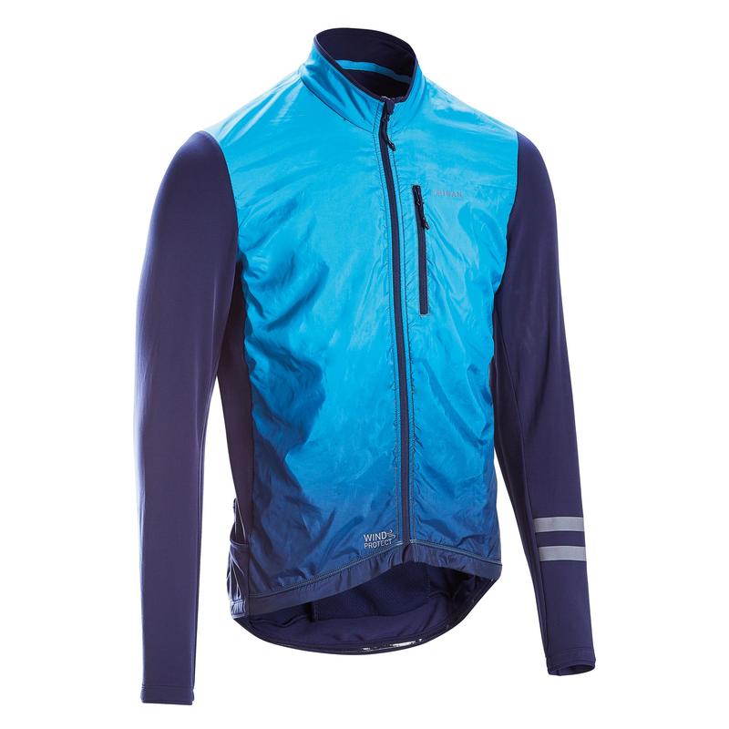 Men's Mid-Season Long-Sleeved Road Cycling Jersey RC500 - Shield Blue