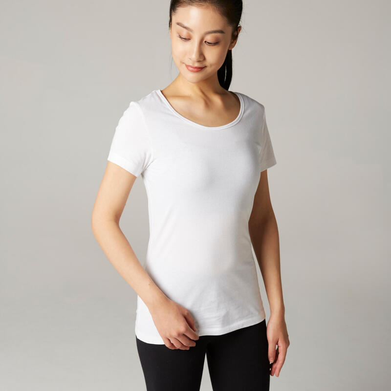 T-shirt Femme Col rond manche courte Blanc Triathlète Apéro du sport