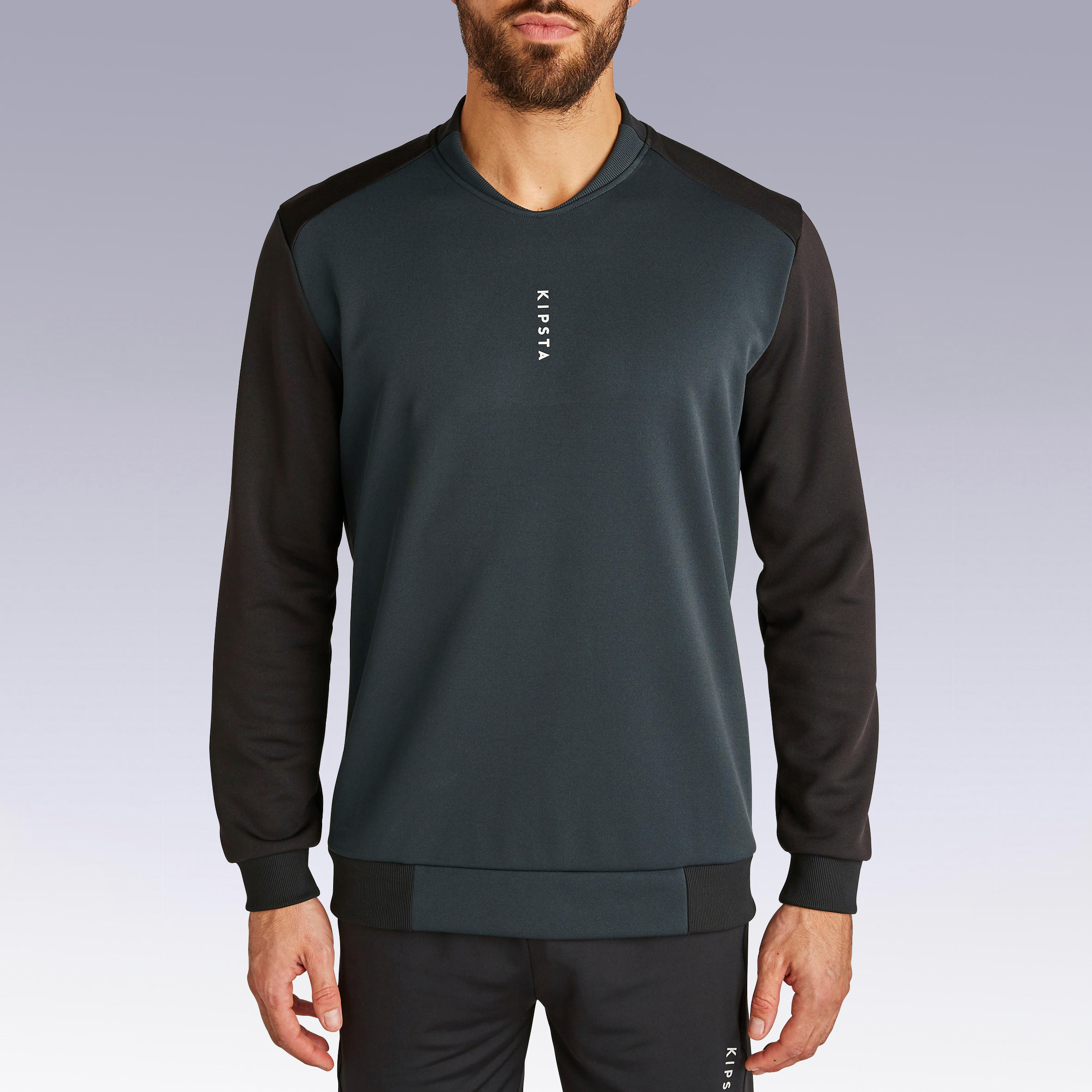Sudadera Fútbol Kipsta T100 adulto negro 3/8