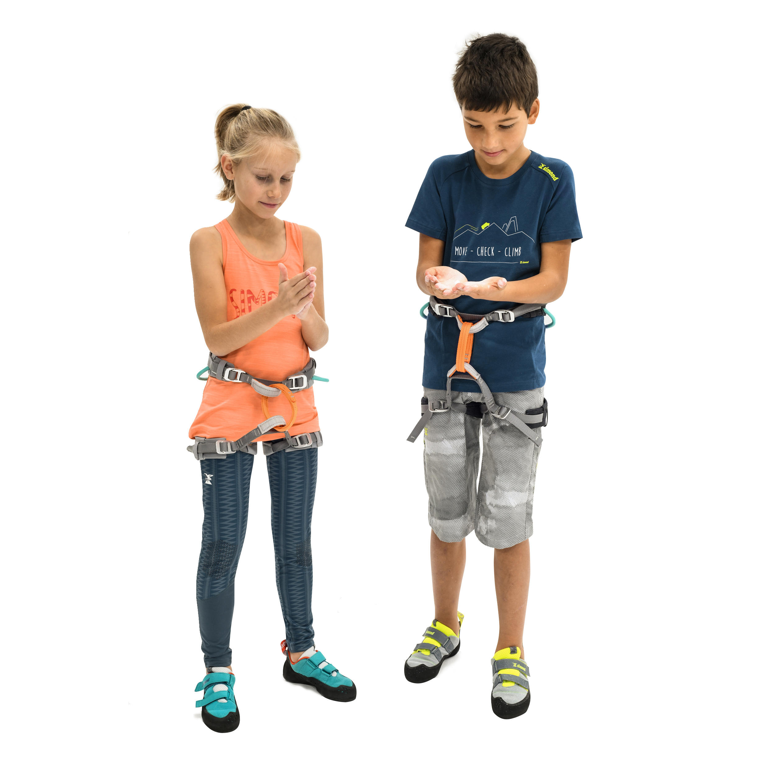GIRLS’ STRETCH CLIMBING TANK TOP VERTIKA - ORANGE/COSMOS BLUE 9/14