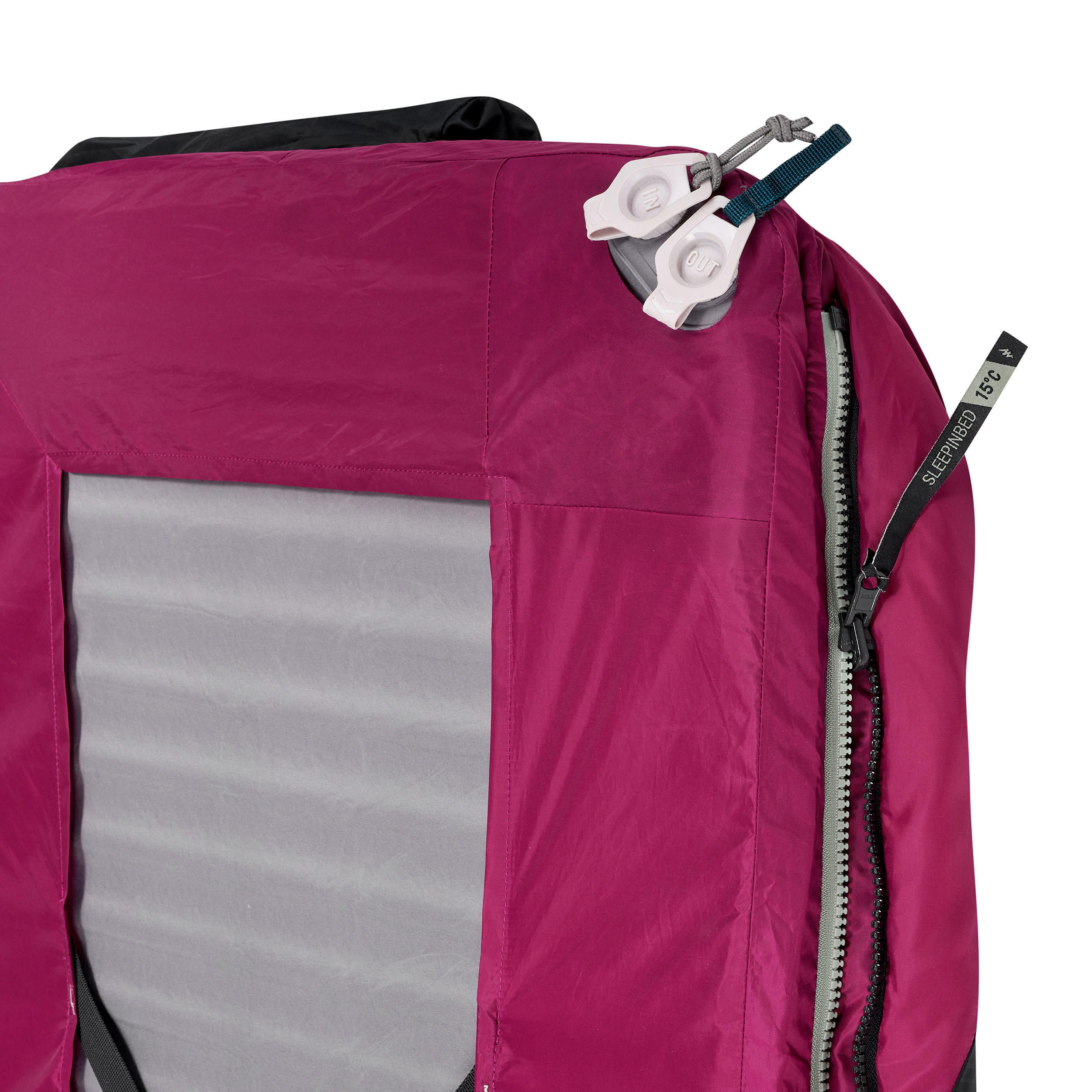 SAC DE COUCHAGE 2 EN 1 - SLEEPIN BED MH500 15°C L PRUNE 5/14