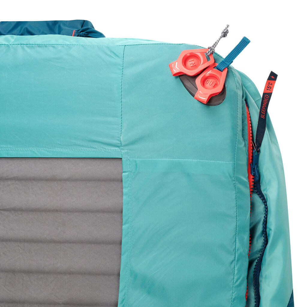 Schlafsack Camping 2-in-1 Sleepin Bed MH500 15 °C in Gr. L violett