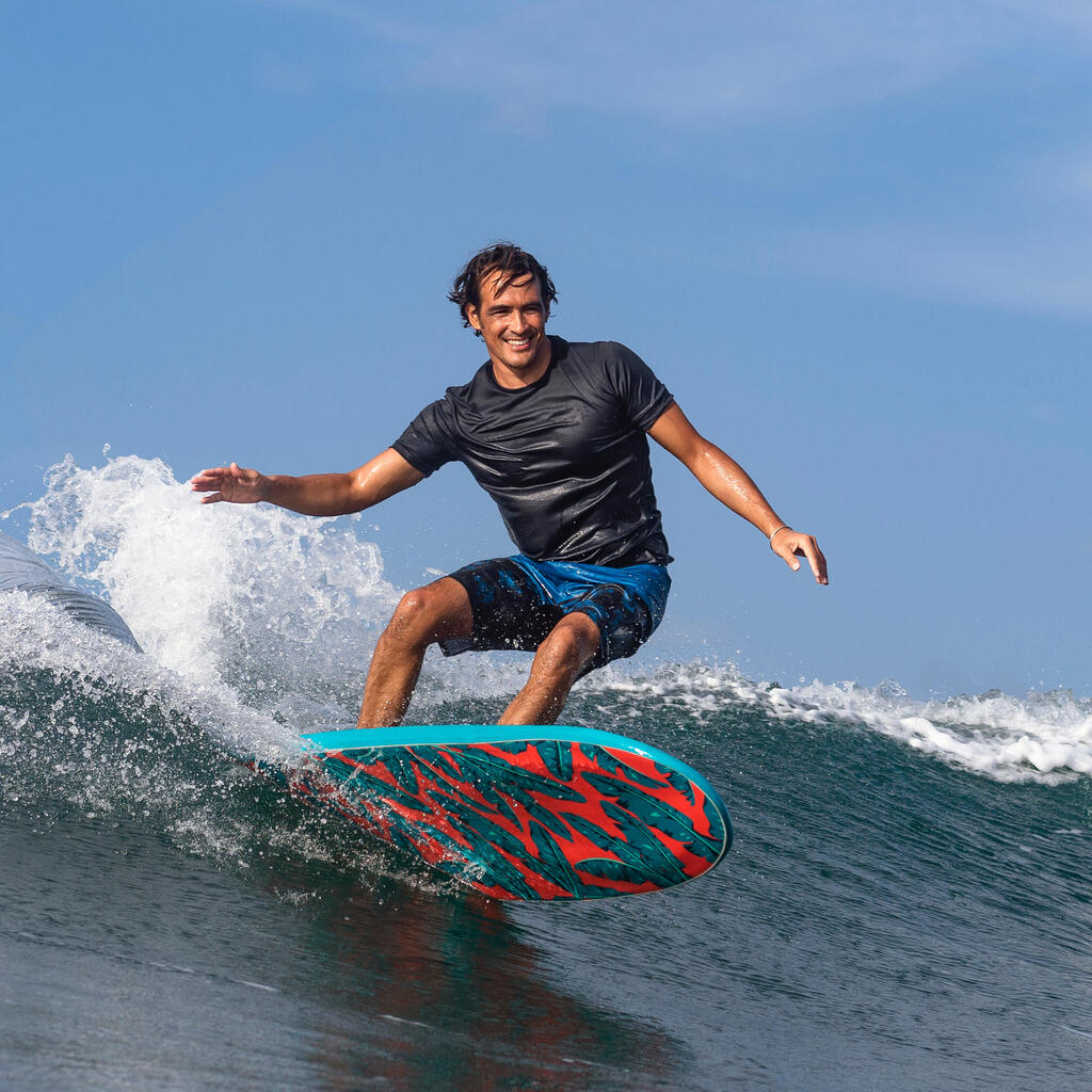 Men's surfing short-sleeve anti-UV WATER T-SHIRT - Black