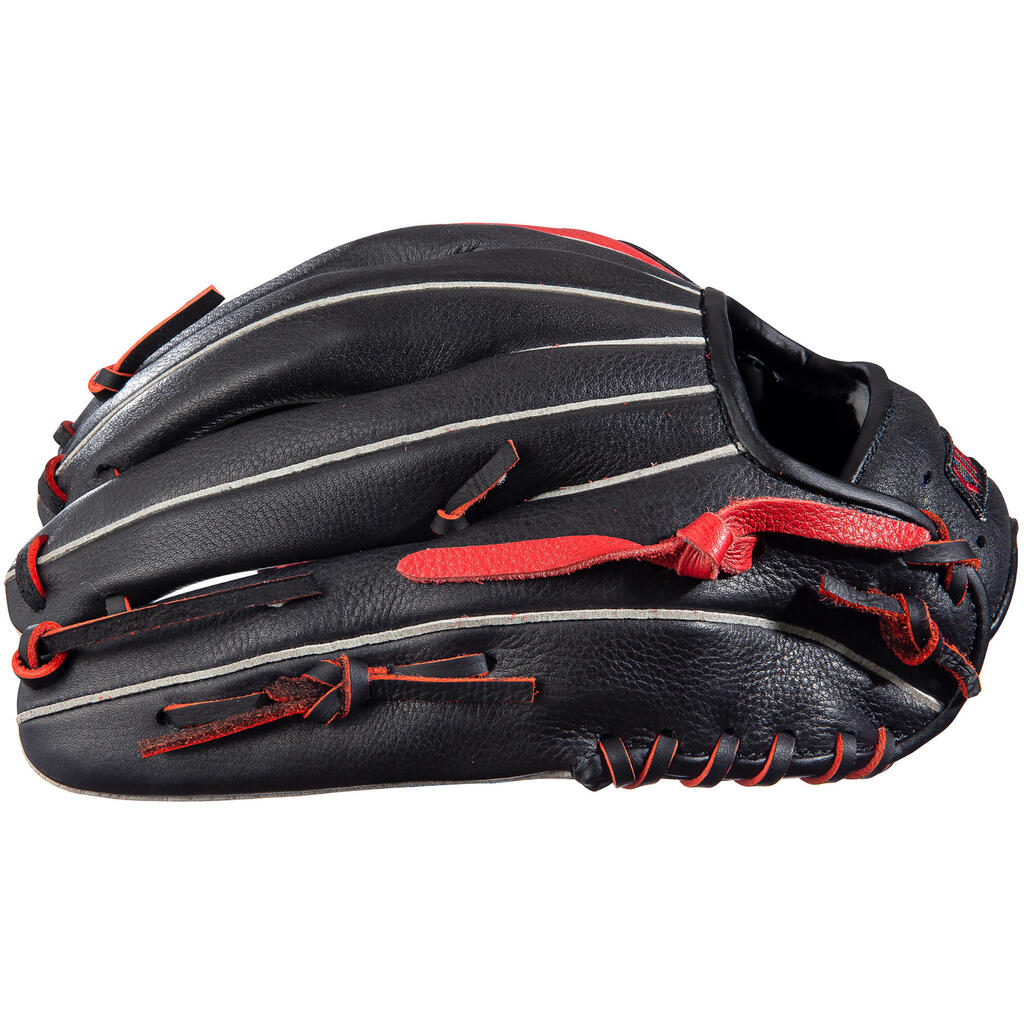 Baseball-Handschuh Outfielder Linke Hand BA550 rot/schwarz