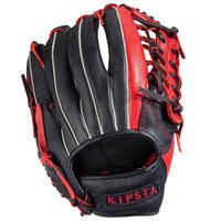 Guante Béisbol Kipsta BA550 Mano izquierda 12,5'' Negro Rojo