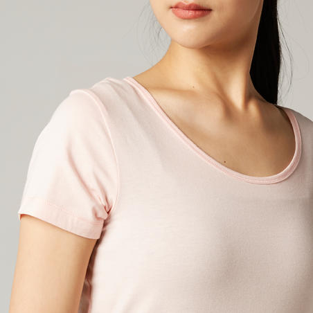 T-shirt fitness femme - 100 Rose