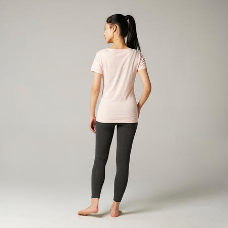 T-shirt fitness femme - 100 Rose