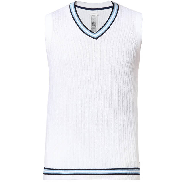 MEN'S CRICKET PULLOVER SWEATER WHITE