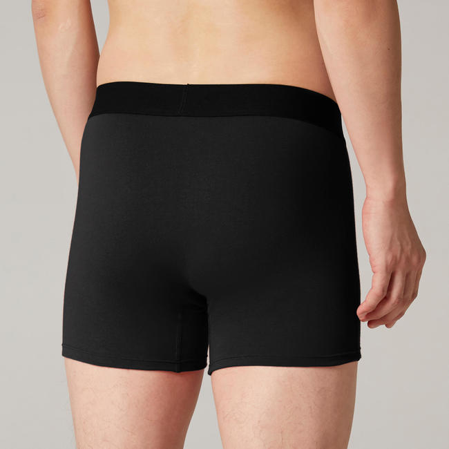 Fitness Stretch Cotton Boxer Shorts Black