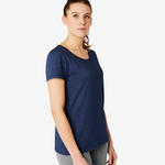 Nyamba Dames T-shirt 500 voor gym en pilates regular fit