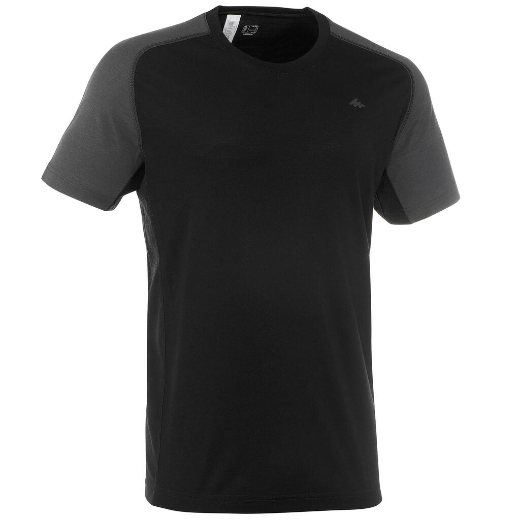Merino T-Shirt Techwool 500 Herren schwarz