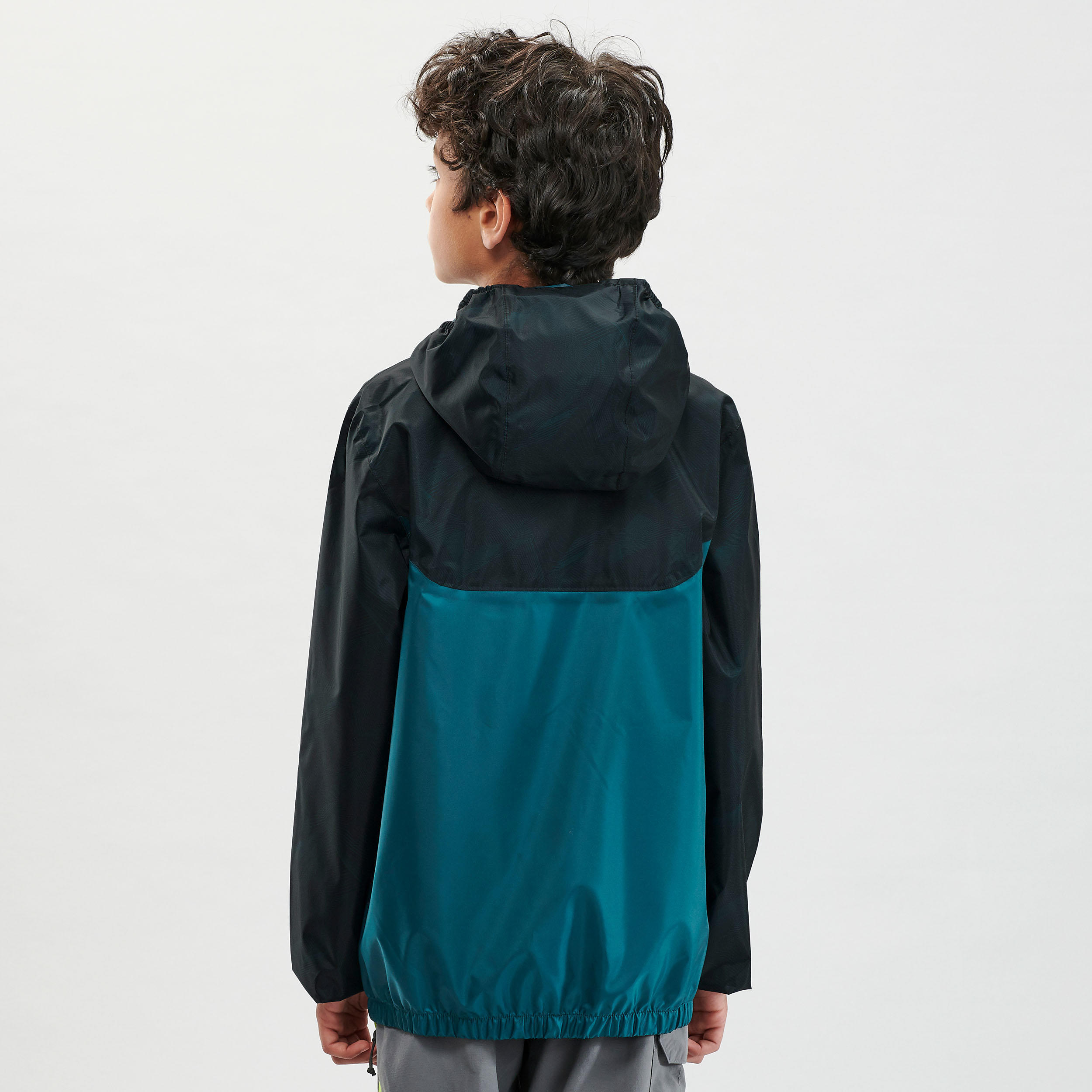 Kids’ Hiking Waterproof Jacket MH150  7-15 Years - green  5/7
