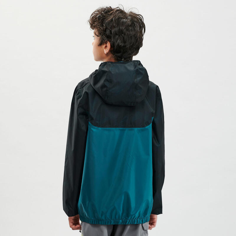 Jachetă Impermeabilă Drumeție la munte MH150 Verde Băieți 7-15 ani