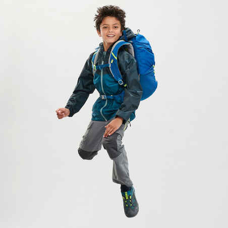 Kids’ Hiking Waterproof Jacket MH150 7-15 Years - green 