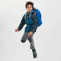 Kids’ Hiking Waterproof Jacket MH150 7-15 Years - green 