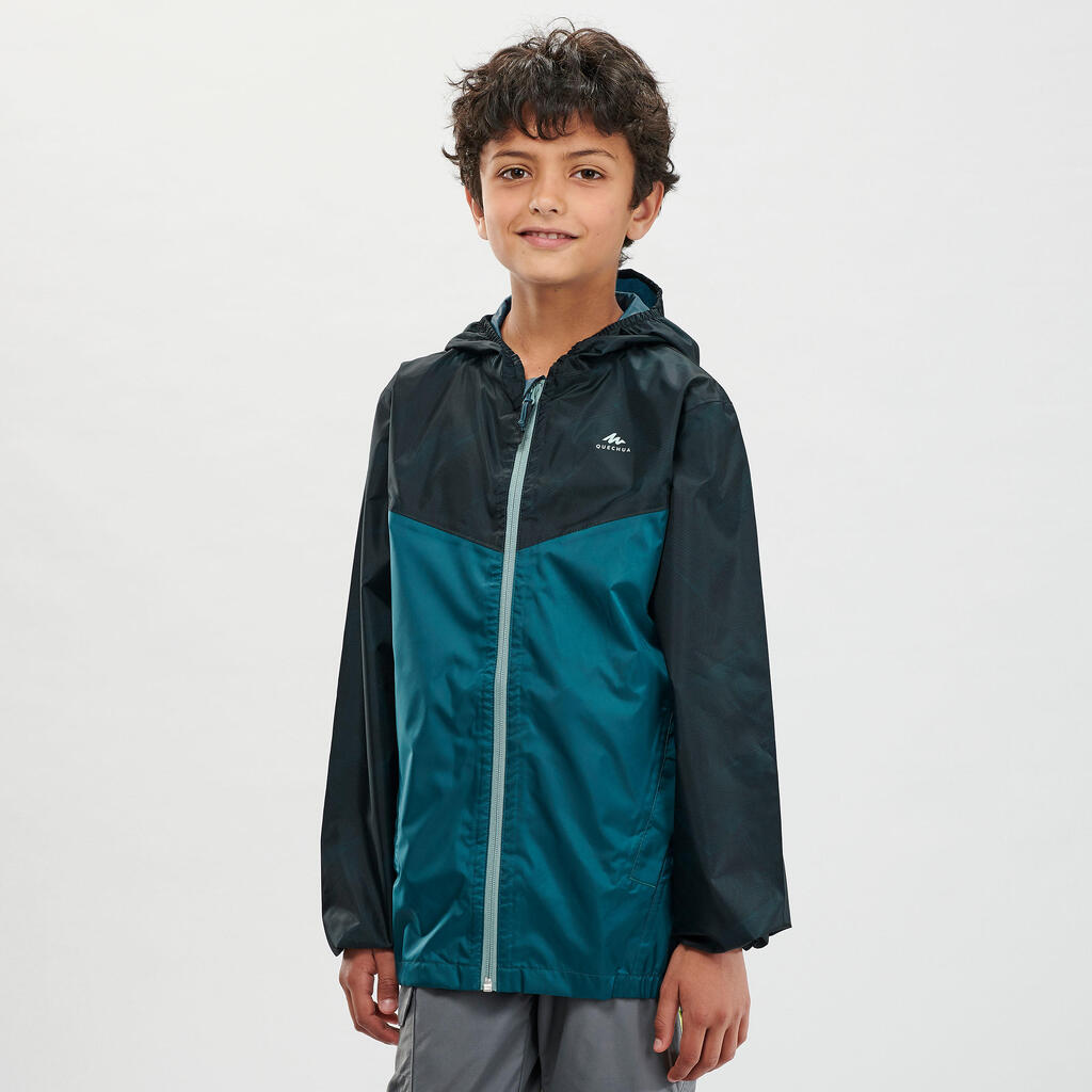 CHAQUETA IMPERMEABLE DE SENDERISMO - MH100 CIERRE - NIÑOS 7-15 AÑOS