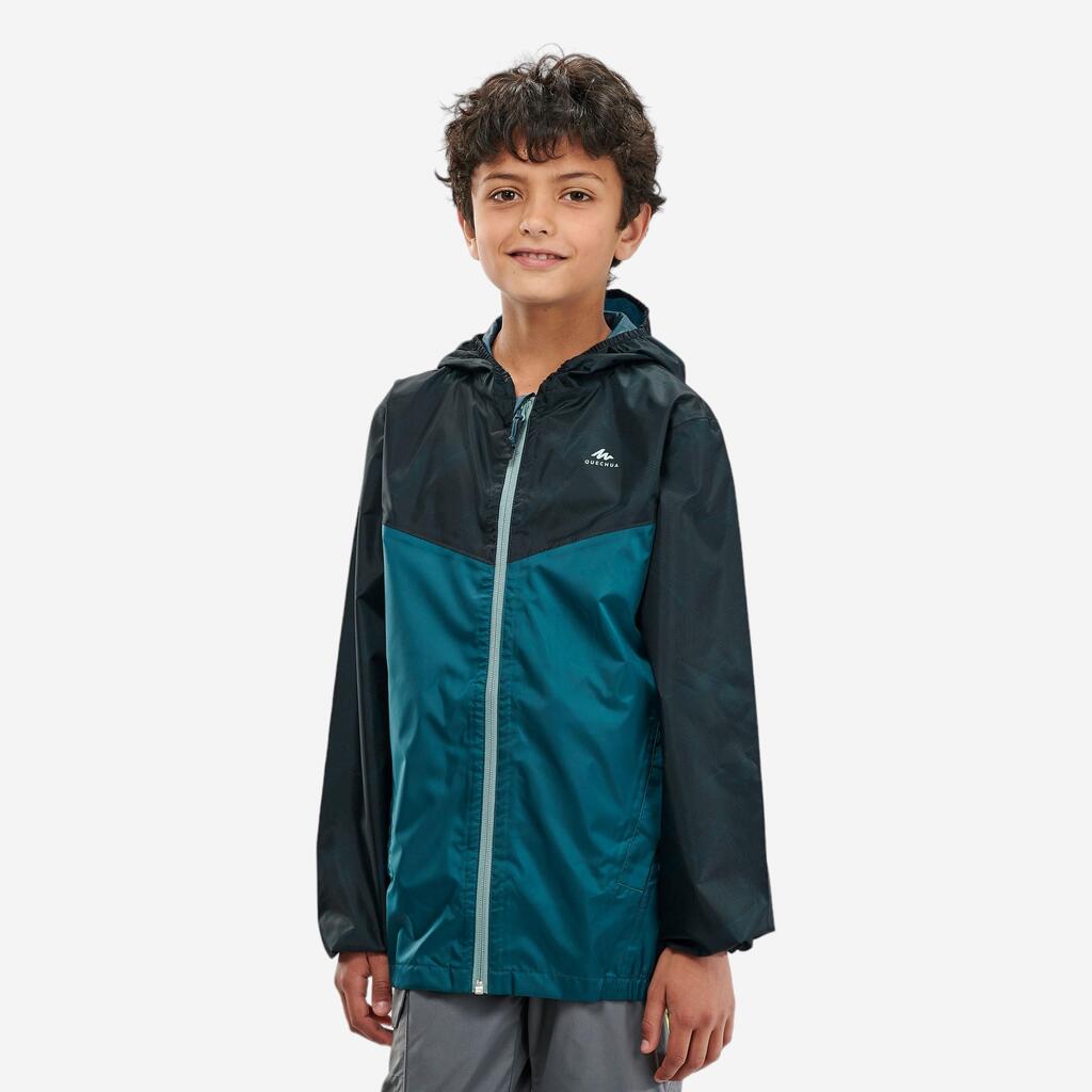 Veste imperméable de randonnée - MH150 verte - enfant  7-15 ans