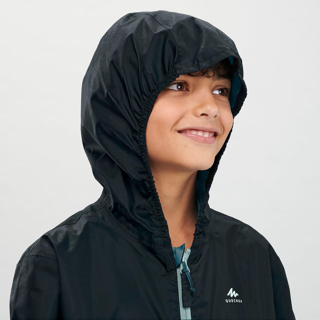 CHAQUETA IMPERMEABLE DE SENDERISMO - MH100 CIERRE - NIÑOS 7-15 AÑOS