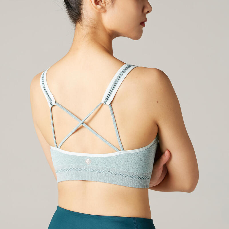 Top Sujetador Deportivo Mujer Comfort Yoga Relleno Extraible Verde Menta