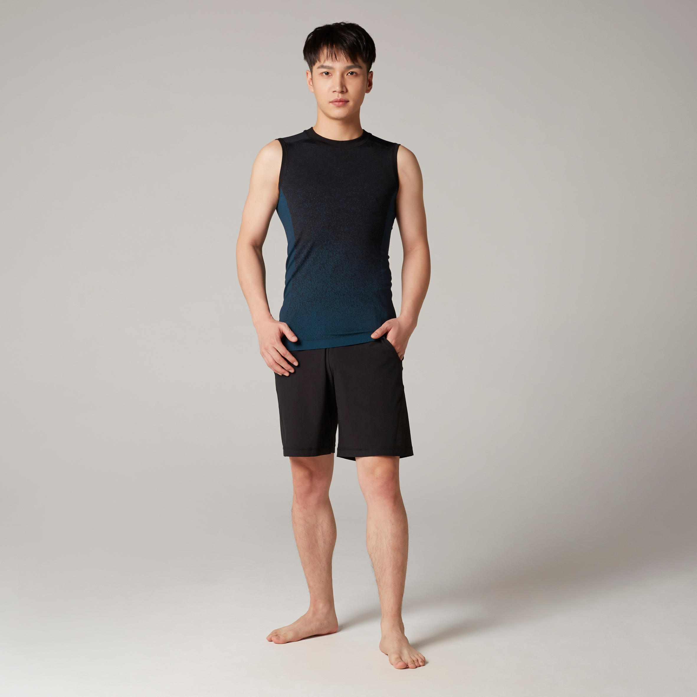 Men's Seamless Yoga Tank Top - Blue 2/6