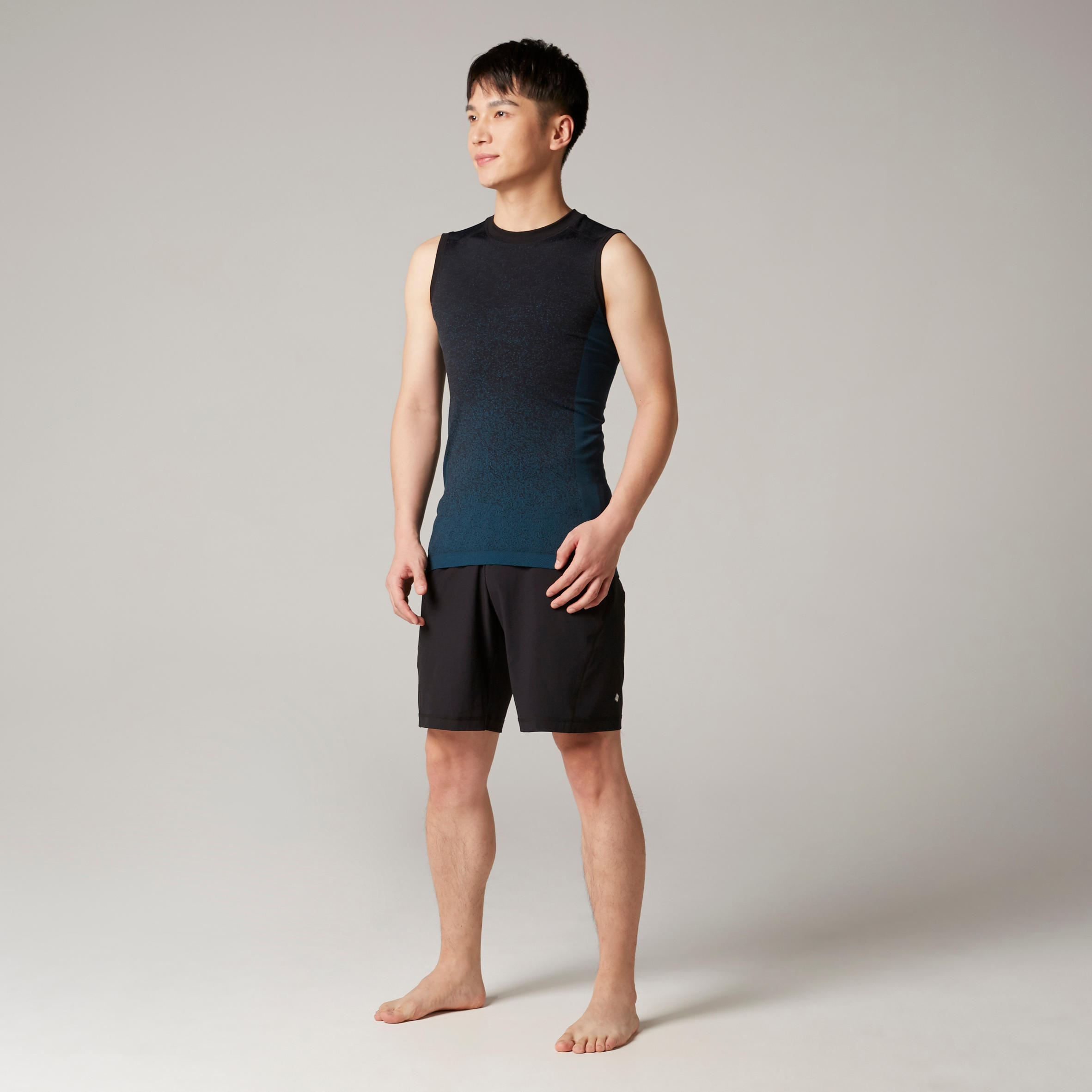 Men's Seamless Yoga Tank Top - Blue 3/6