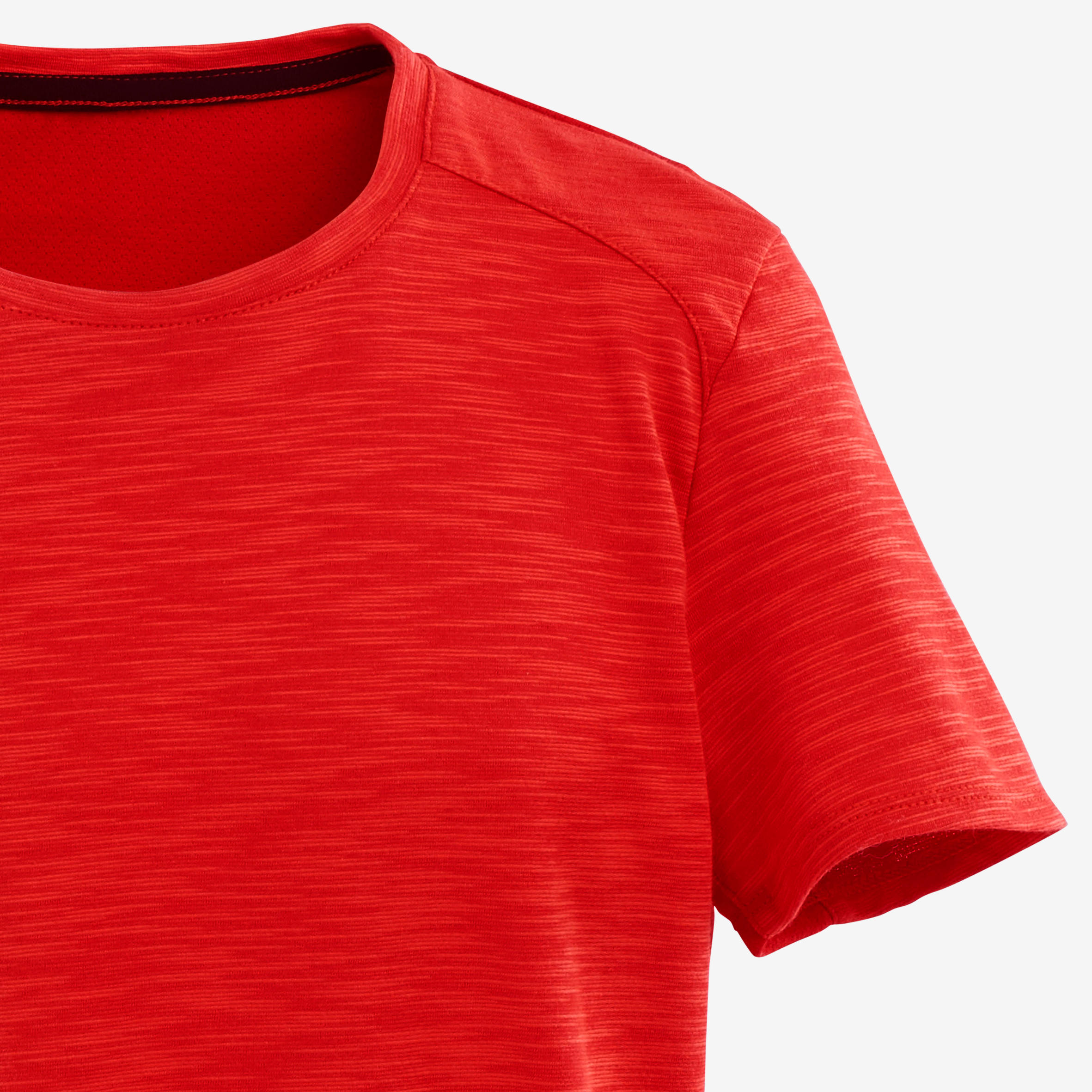 Boys' Breathable Cotton Short-Sleeved Gym T-Shirt 500 - Red 4/5
