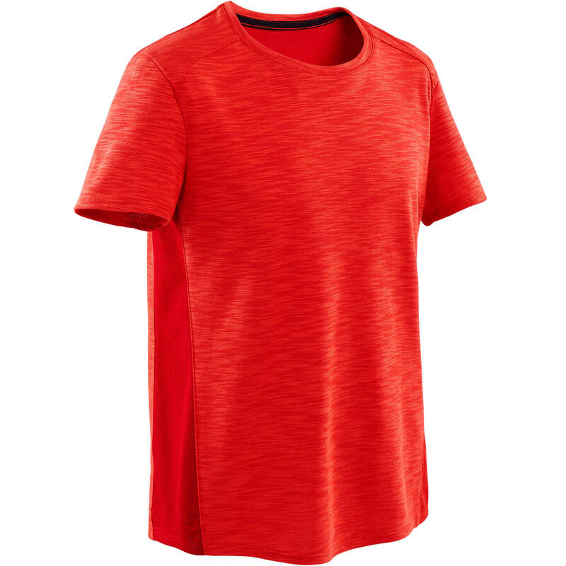 BOY EDUCATIONAL GYM APPAREL Fitness and Gym - Boys' Gym T-Shirt 500 - Red DOMYOS - Gym Activewear