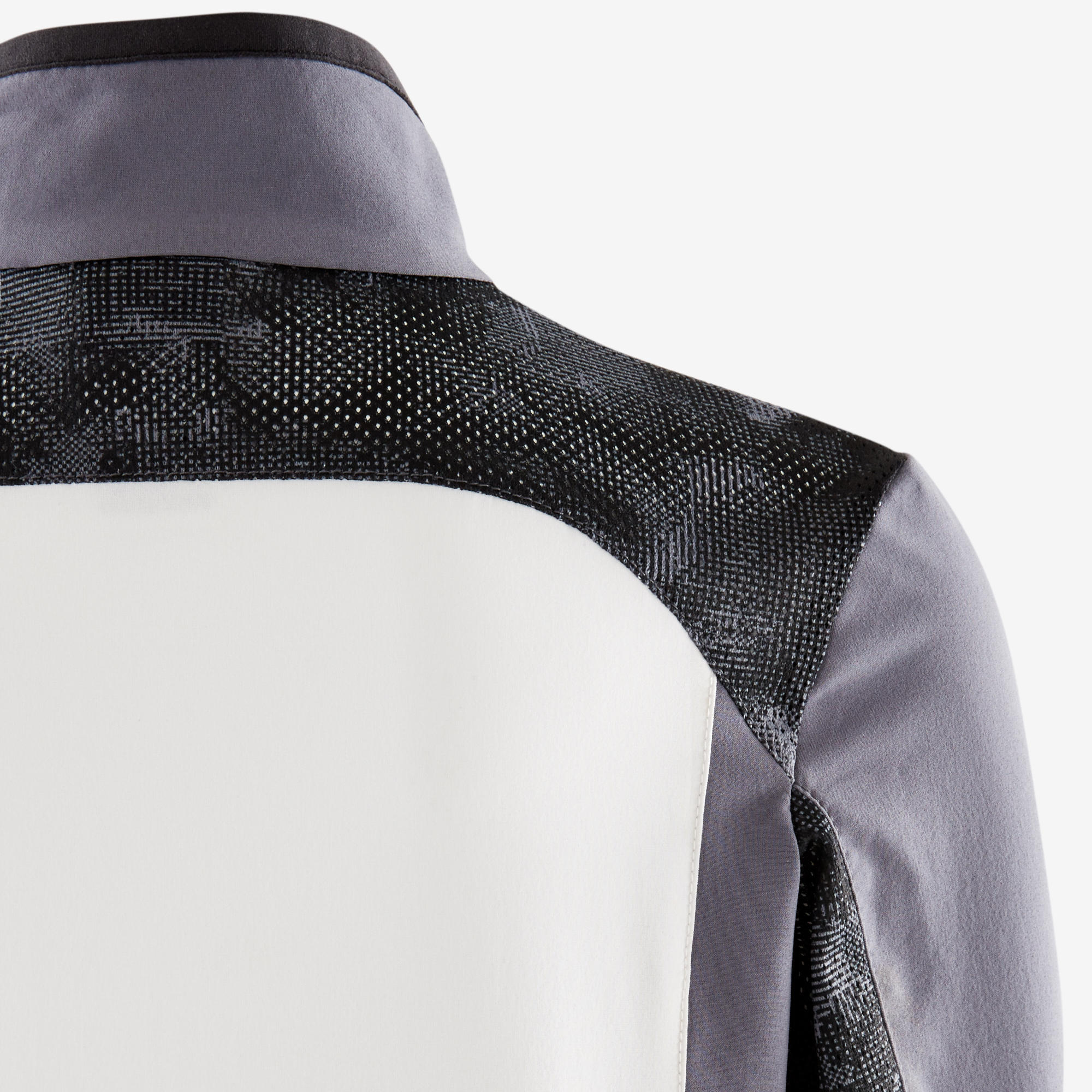 Boys' Light Breathable Gym Jacket W500 - White and Dark Grey 5/5