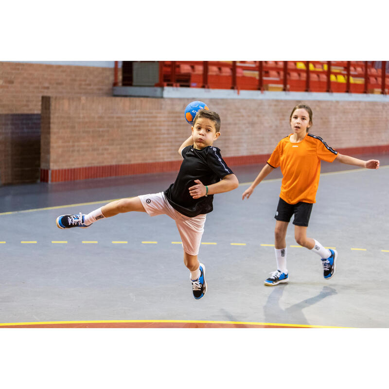 Kinder Handball H100 Soft Grösse 1 blau/orange