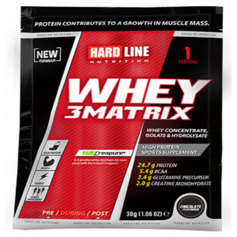 HARDLINE WHEY 3MATRIX PROTEİN TOZU - ÇİKOLATA - 30 GR (TEK KULLANIMLIK)