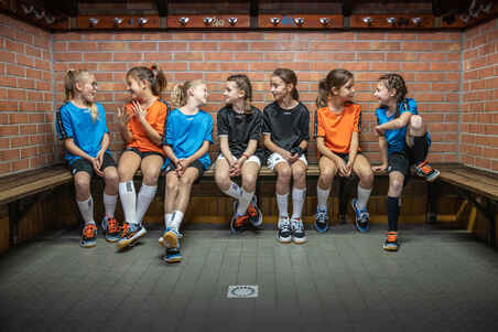 Handballschuhe H100 mit Schnürsenkeln Kinder orange/grau
