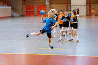 Handball H100 Soft Größe 1 Kinder blau/orange