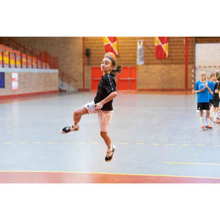 Handballschuhe H100 Schnürsenkel Kinder weiss/schwarz