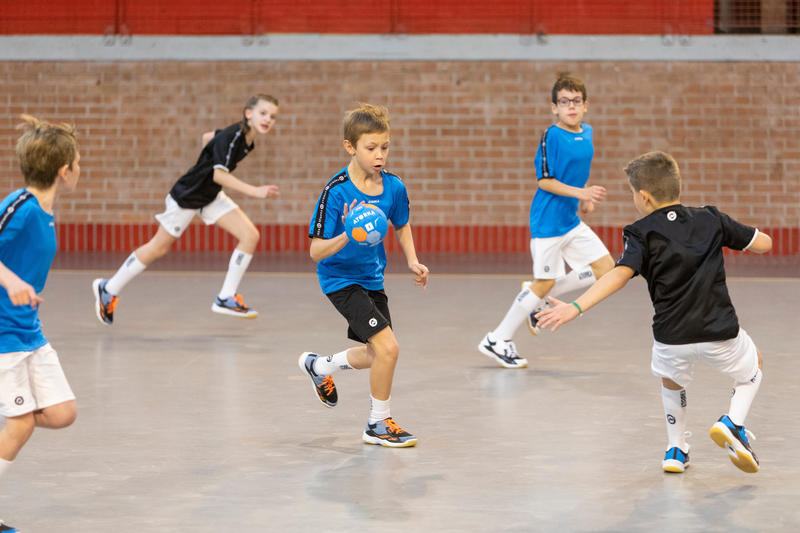 Kids' Handball H100 Soft Size 1 - Blue/Orange - Decathlon