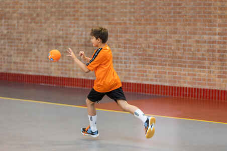 Handball H100 Soft Größe 0 Kinder orange
