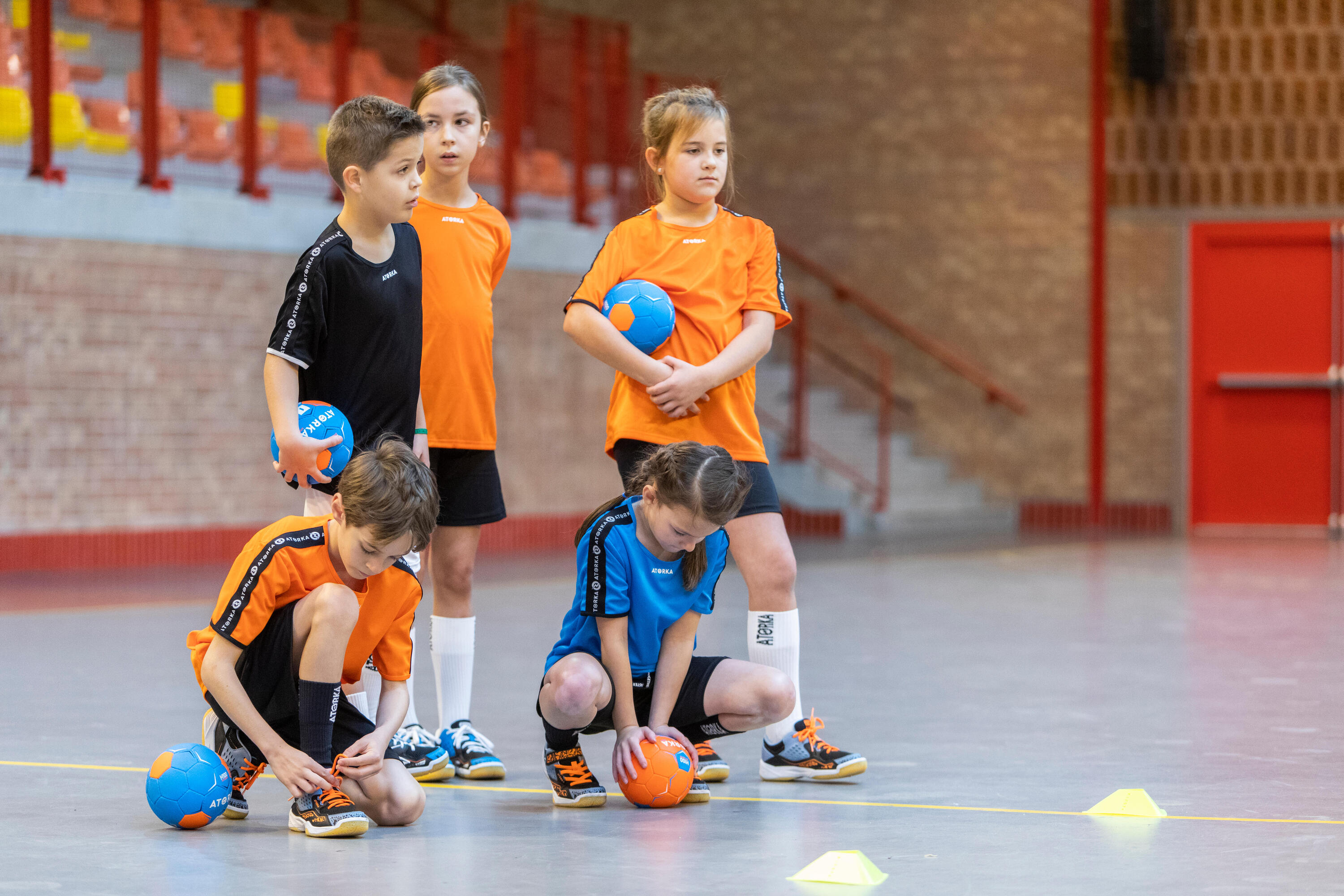 Kids' Handball Jersey H100 - Blue 3/5