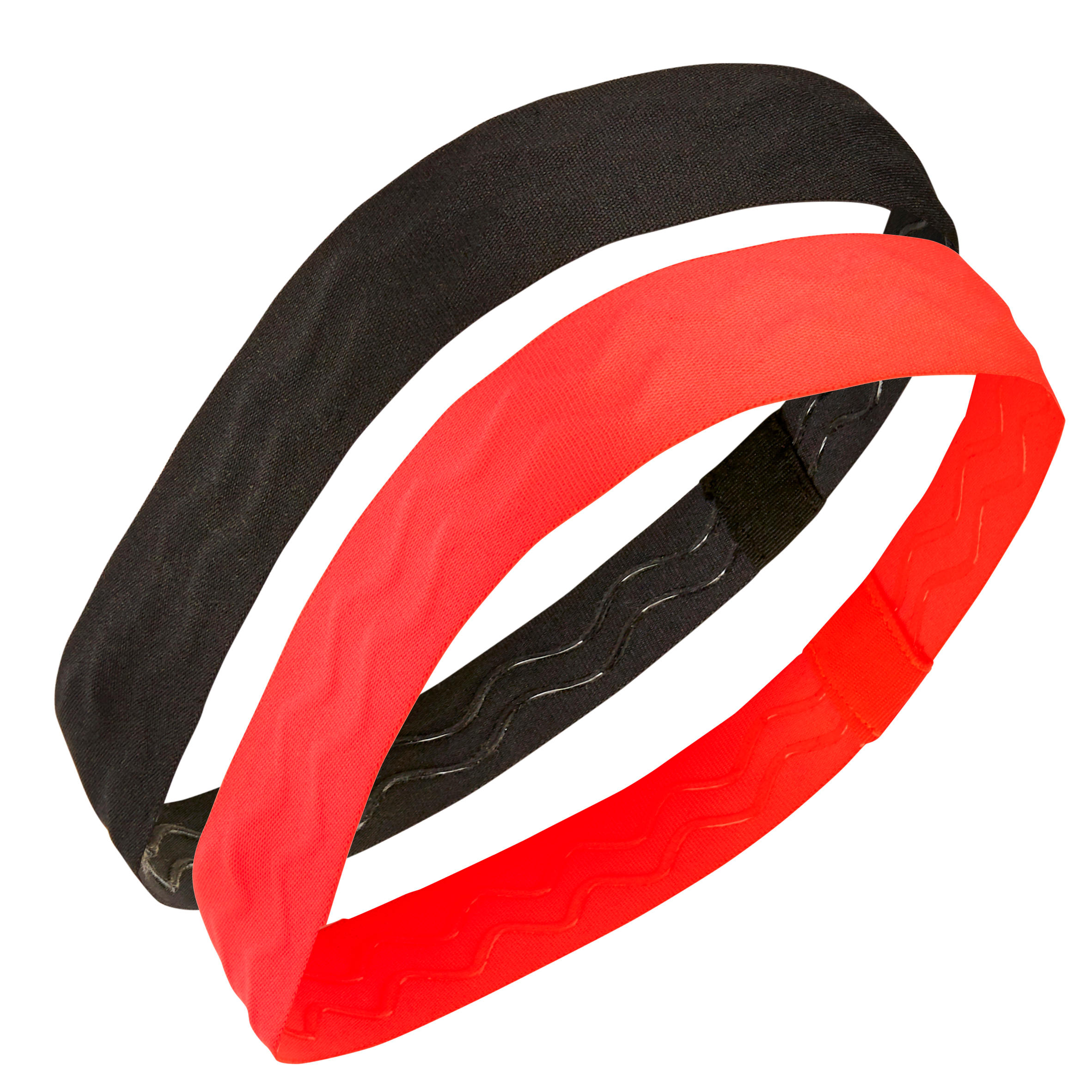 DOMYOS Girls' Gym Headband S900 Twin-Pack - Neon Pink and Black
