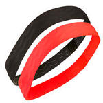 Domyos Haarband voor gym meisjes S900 set van 2 fluoroze en zwart