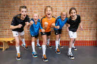 Handballschuhe H100 mit Schnürsenkeln Kinder blau/schwarz 