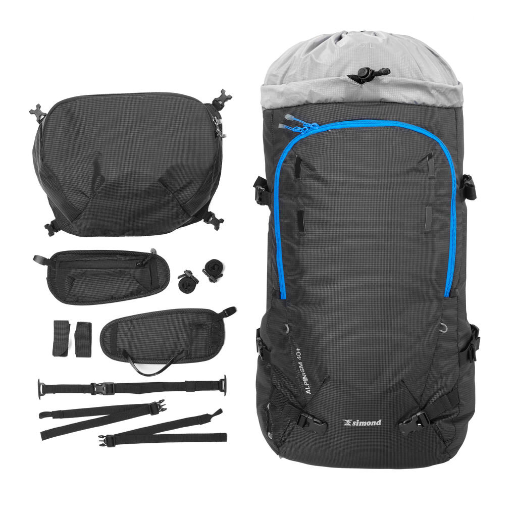 Horolezecký batoh Alpinism 40 + 10 litrov čierny