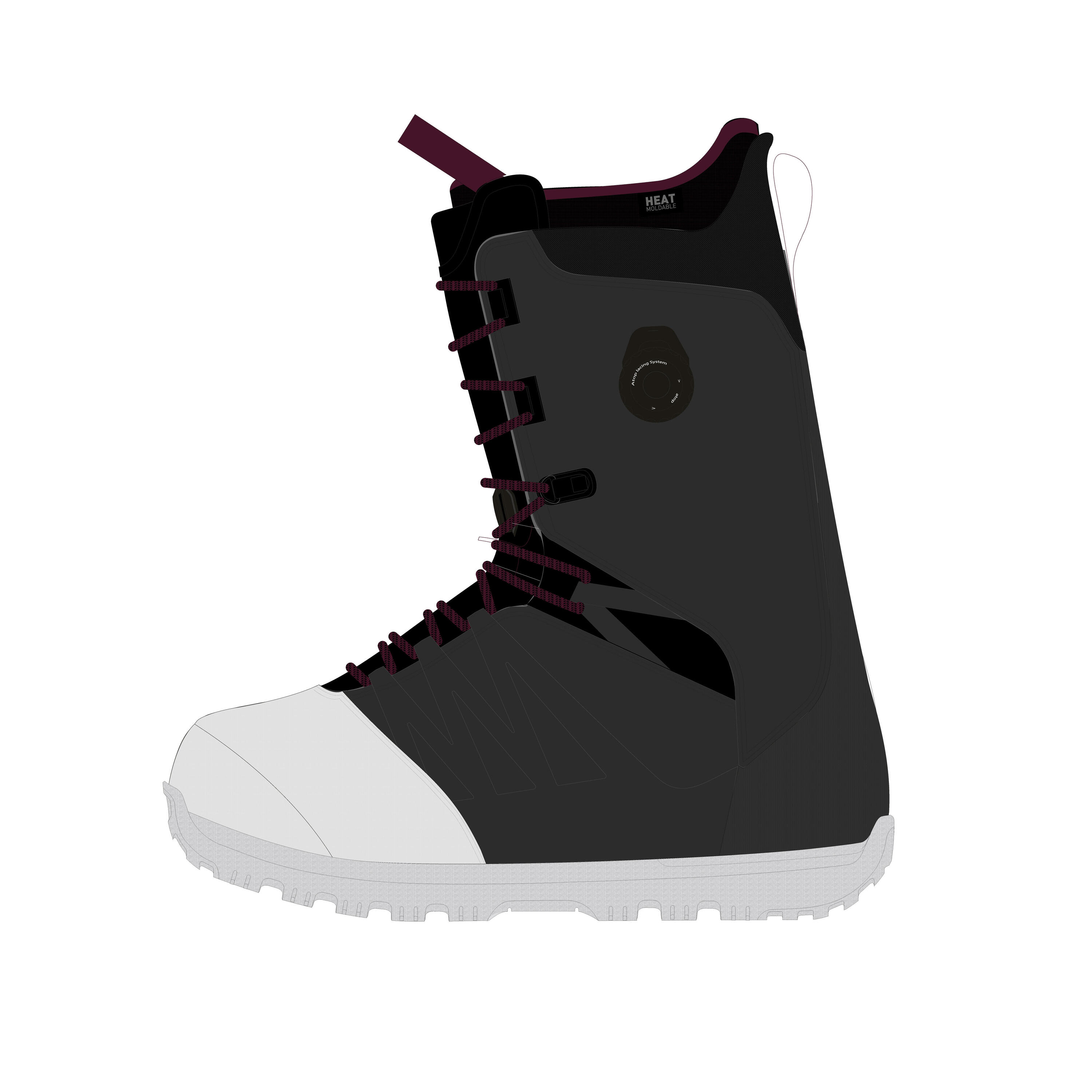 Men's Snowboard Boots FS/AM, Endzone Black 14/14