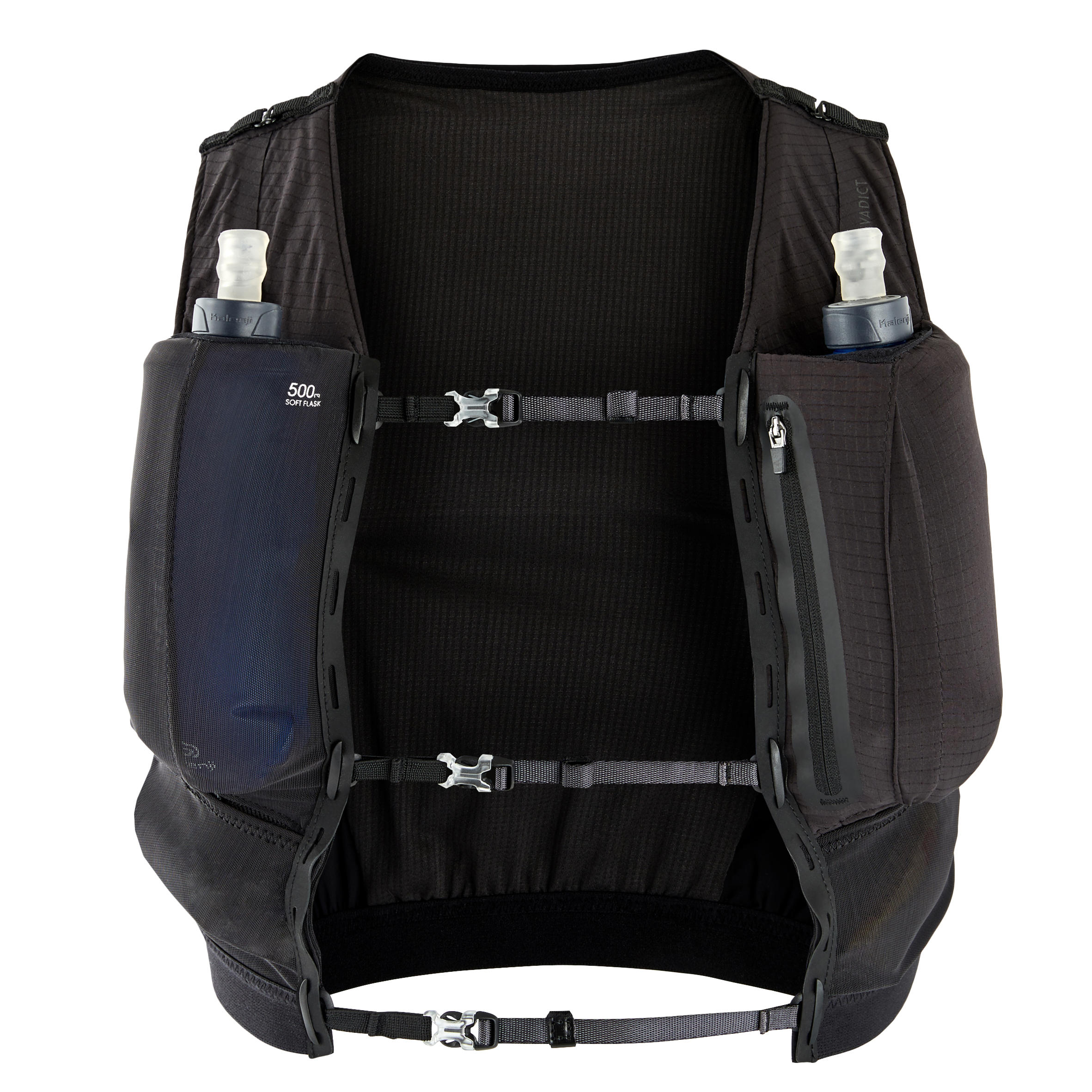 UNISEX TRAIL RUNNING HYDRATION GILET 5 L FLASK HOLDER - BLACK 2/11