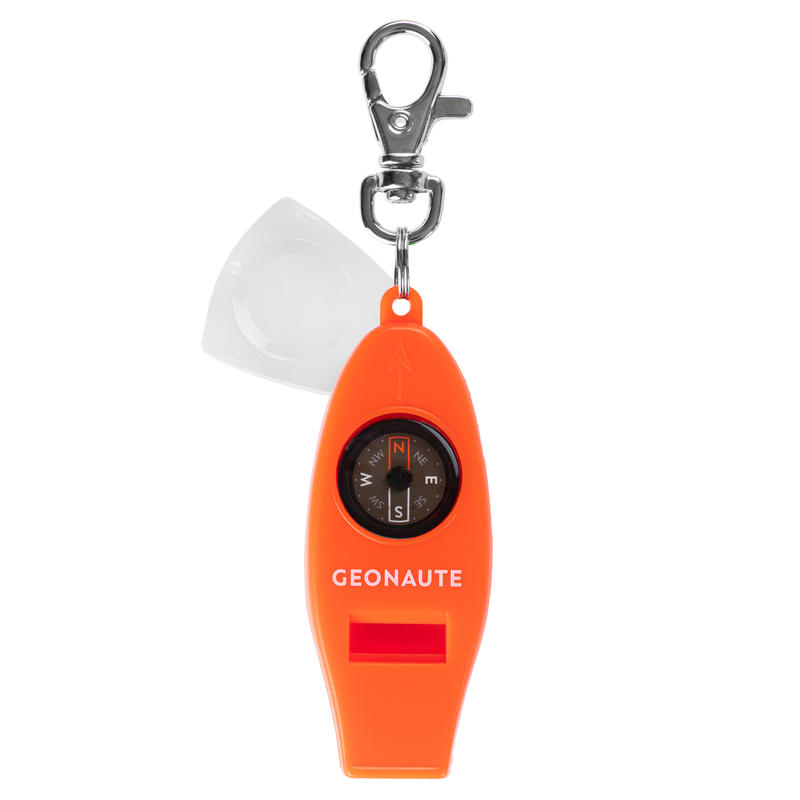 50 Multi Purpose Whistle And Orienteering Compass Orange