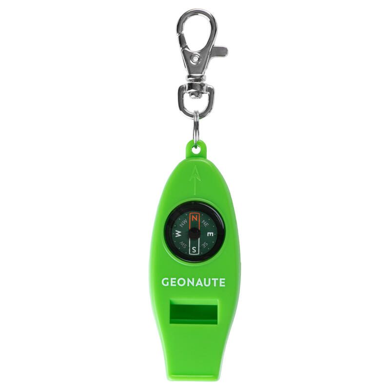 50 MULTI-PURPOSE WHISTLE AND ORIENTEERING COMPASS - GREEN