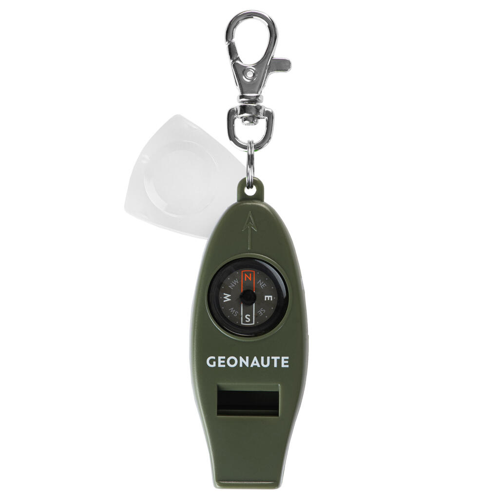 50 MULTI-PURPOSE WHISTLE AND ORIENTEERING COMPASS - KHAKI