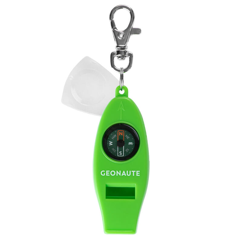 50 MULTI-PURPOSE WHISTLE AND ORIENTEERING COMPASS - GREEN