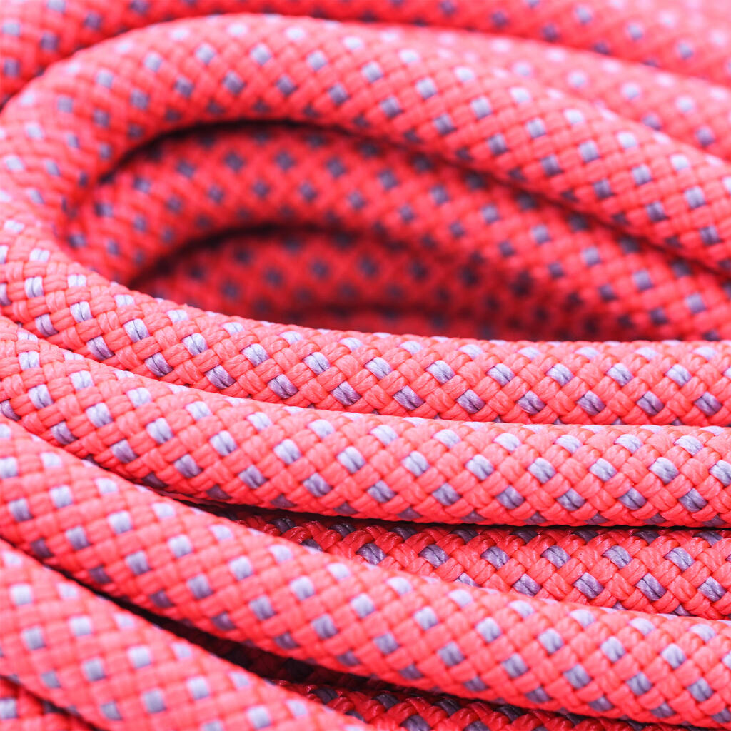 TRIPLE DRY ROPE STANDARD FOR CLIMBING AND MOUNTAINEERING 8.9mmx50m-EDGE DRY ROSE