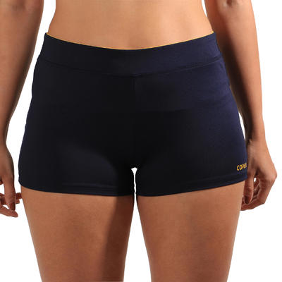 Short beach-volley donna 500 blu-giallo