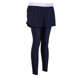 Women's Fitness Cardio Training Leggings 500 - Black/Mauve
